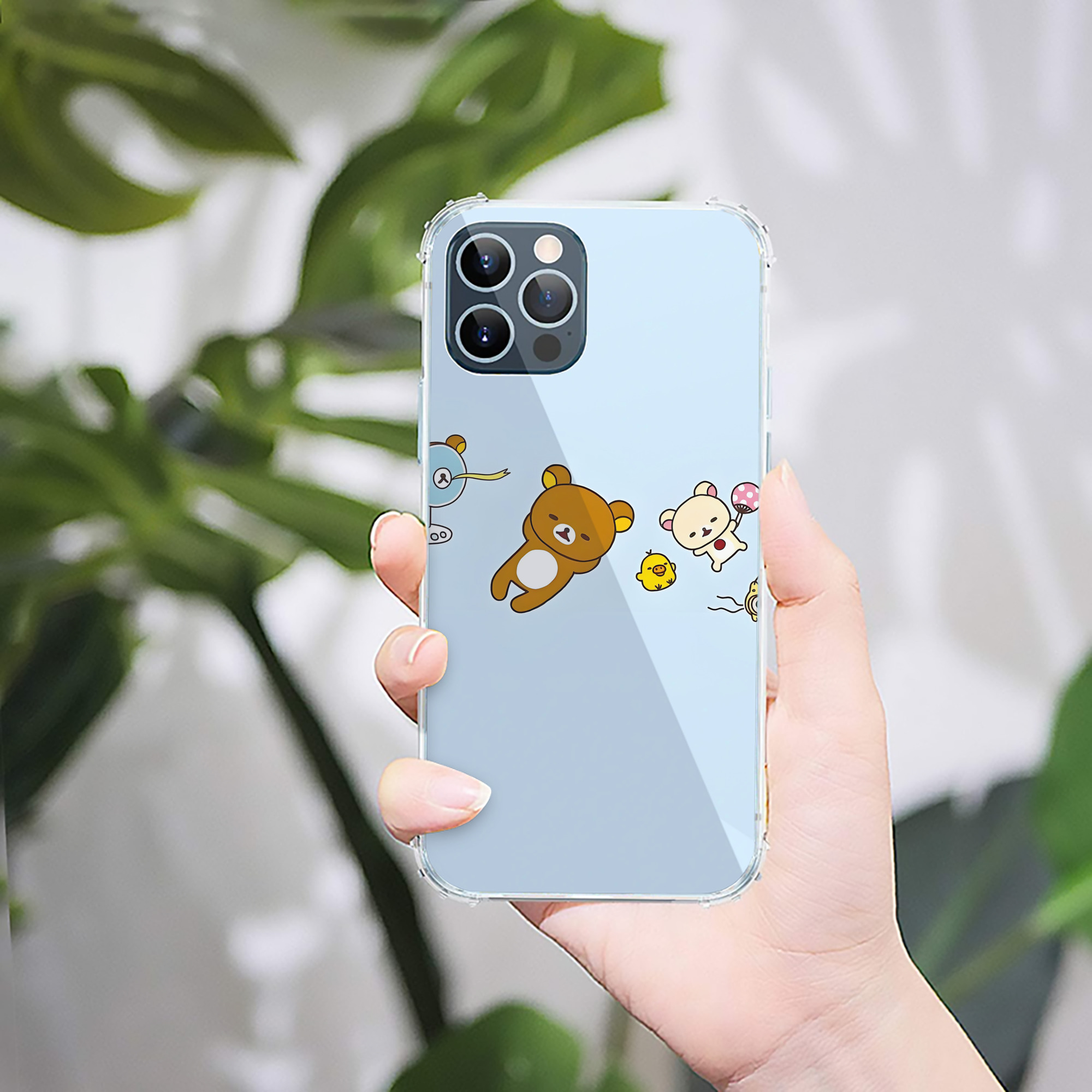 （画像用） リラックマ リラックマ キイロイトリ Rilakkuma Korilakkuma Kiiroitori 【iPhone 12シリーズ対応】透明スマホケース（クリアソフトケース）